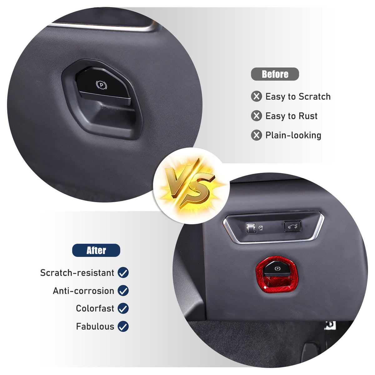 Red Real Carbon Electronic Handbrake Switch Cover Trim for Lotus EMIRA 21-25 7