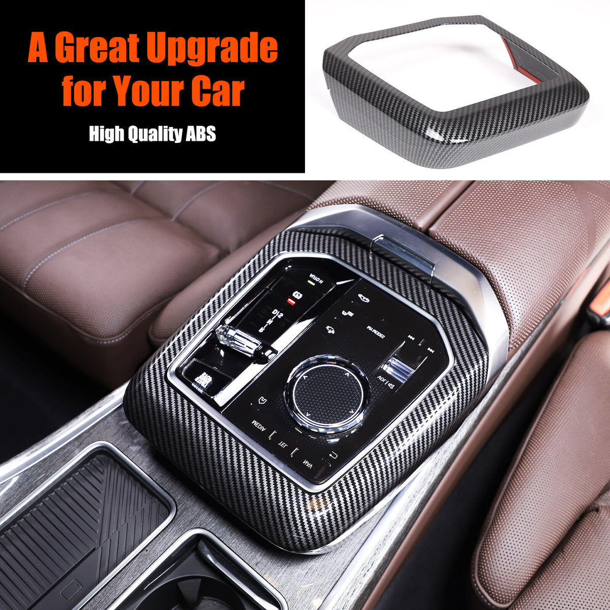 ABS Carbon Fiber Center Gear Shift Panel trim Cover for BMW 7 Serie G70 i7 2023 2