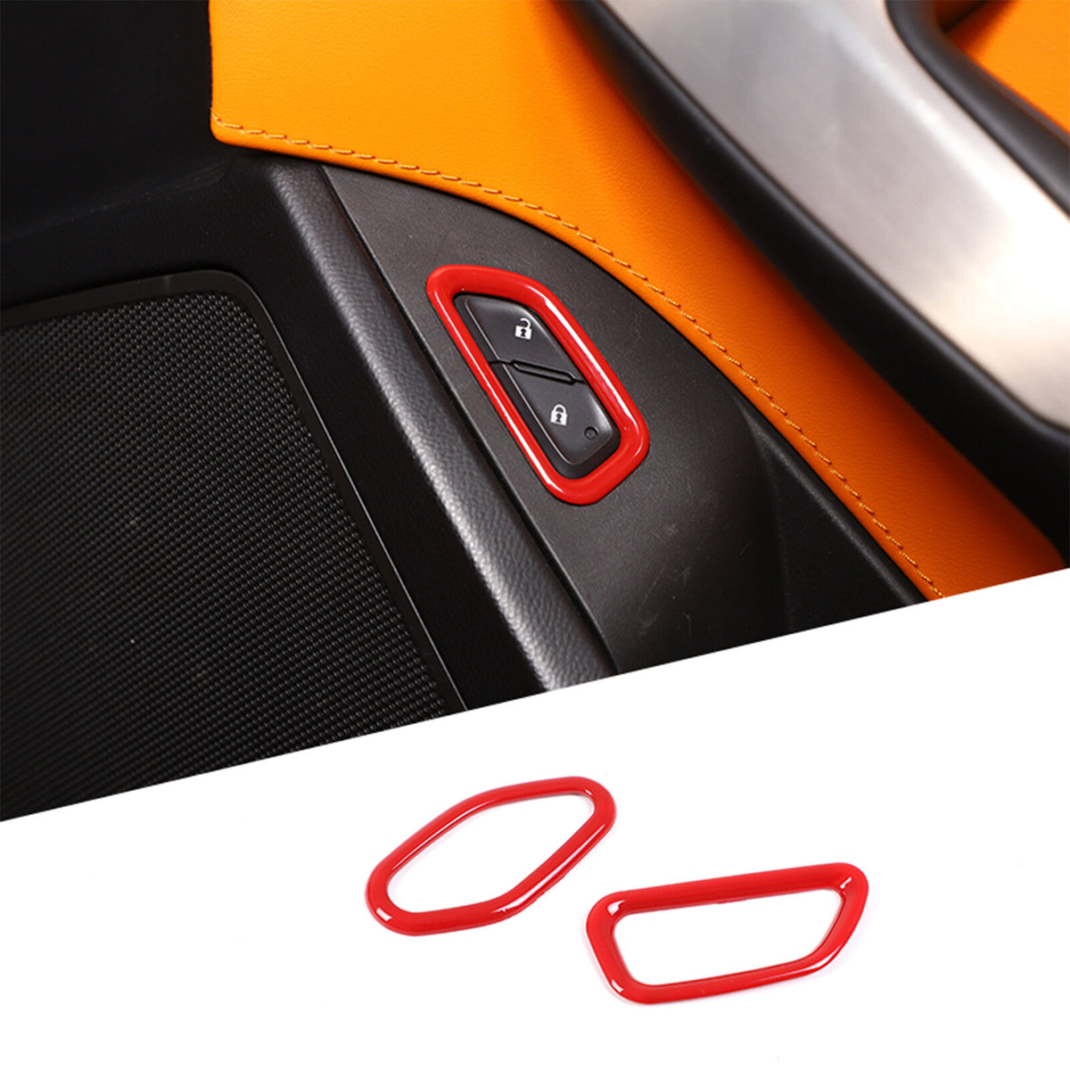 Sports Red ABS Interior Decoration Cover Trim Kit For Corvette C7 2014-19 - Styles 6-10 38