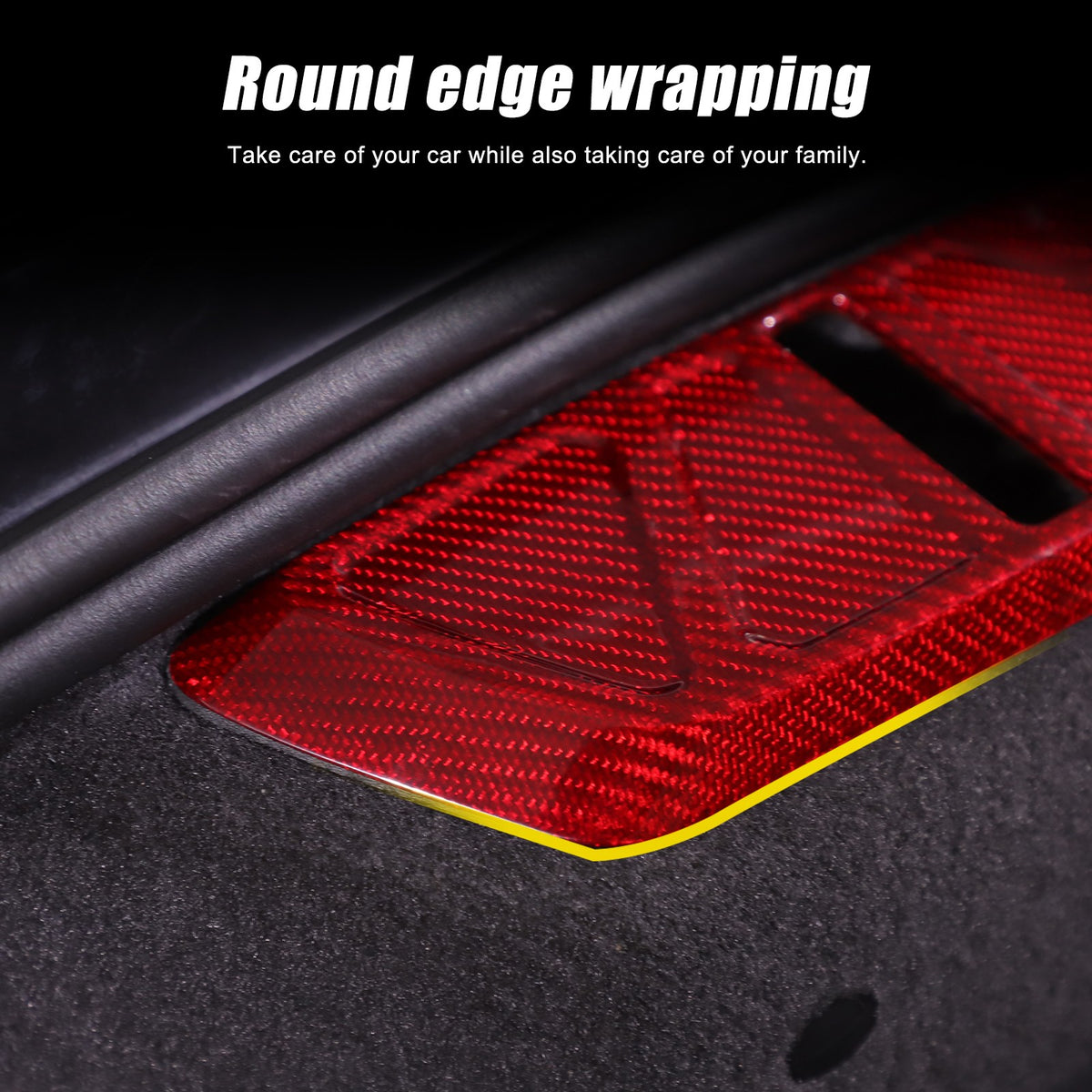 Red Real Carbon Fiber Trunk Latch Base Cover Trim For Corvette C8 2020+ 12