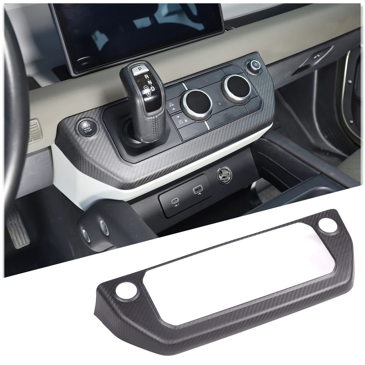 Matte Real Carbon Fiber Air Conditioning Trim Cover For LR Defender 90 110 20-24 1
