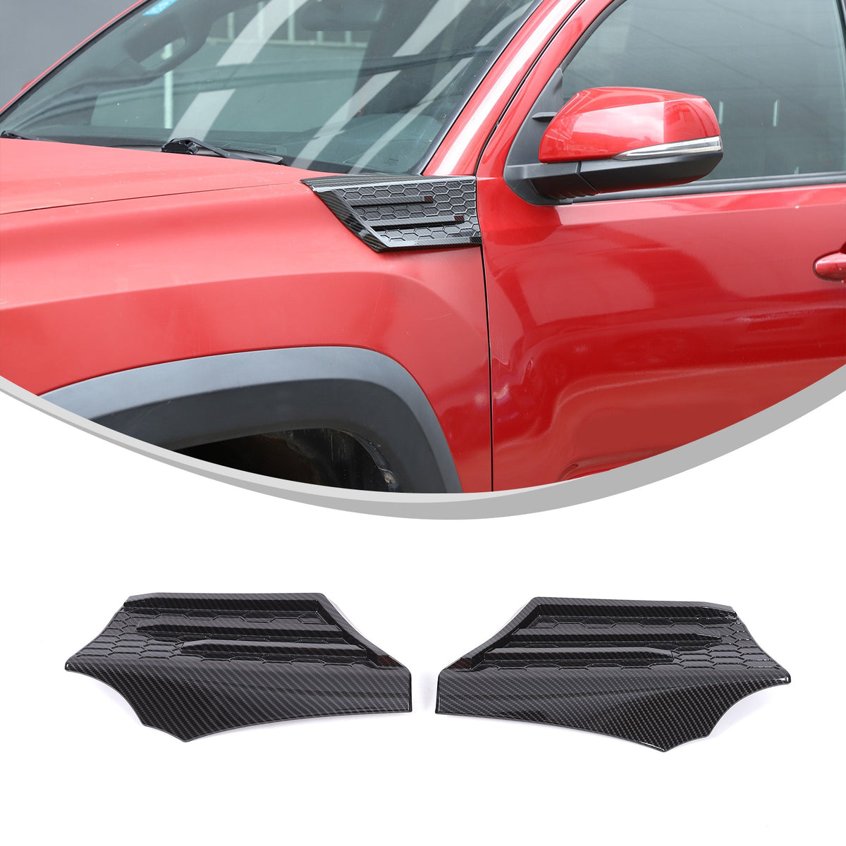 Carbon Fiber ABS Side Fender Upper Trim Cover For Toyota Tacoma 2016-2019 3