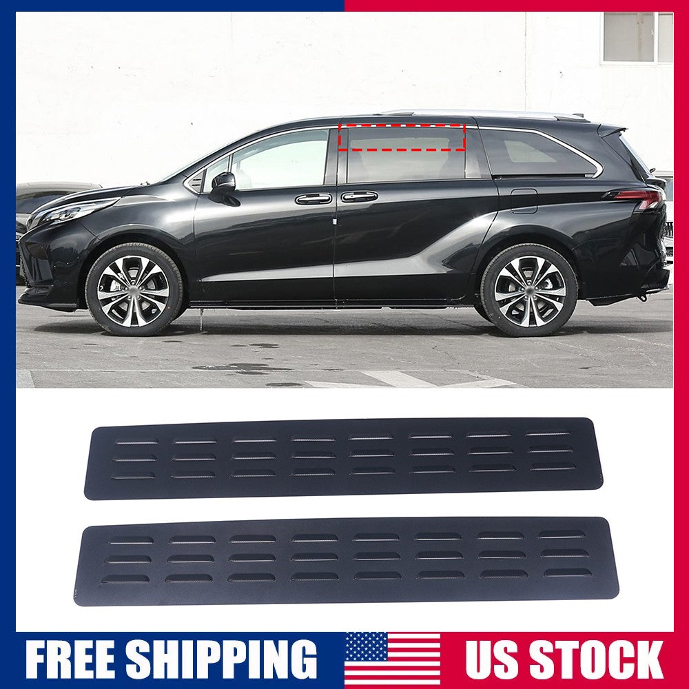 Alloy Rear Row Rear Window Louver Shutter Trim For Toyota Sienna XSE 2021+ US 1