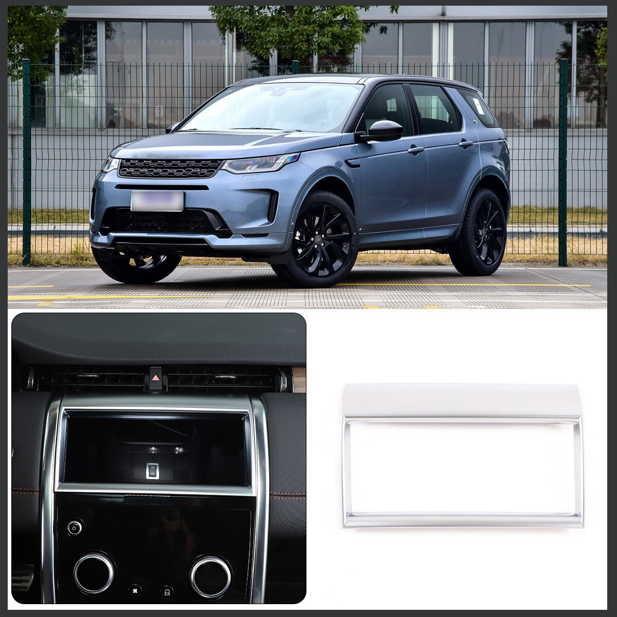 Silver Console Navigation Screen Trim Cover For Land Rover Discovery Sport 20-22 1