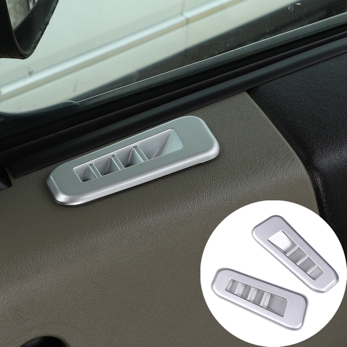 Silver Interior Center Console Gear Panel Trim Cover Set For Hummer H2 2003-2007 - Styles 6-7 2