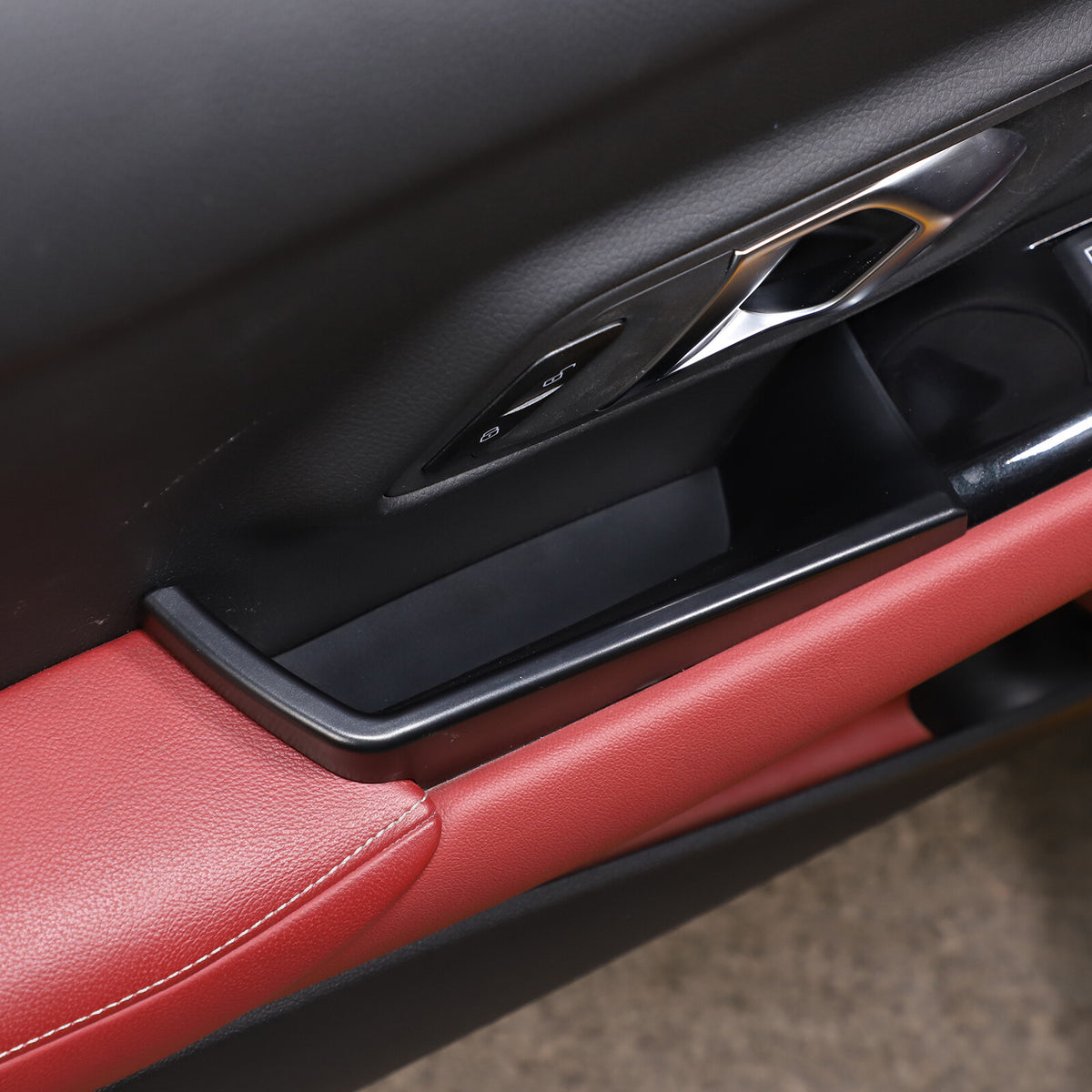 For Toyota Supra 2019-2024 Door Storage Storage Box ABS Black (Fits Supra) 4