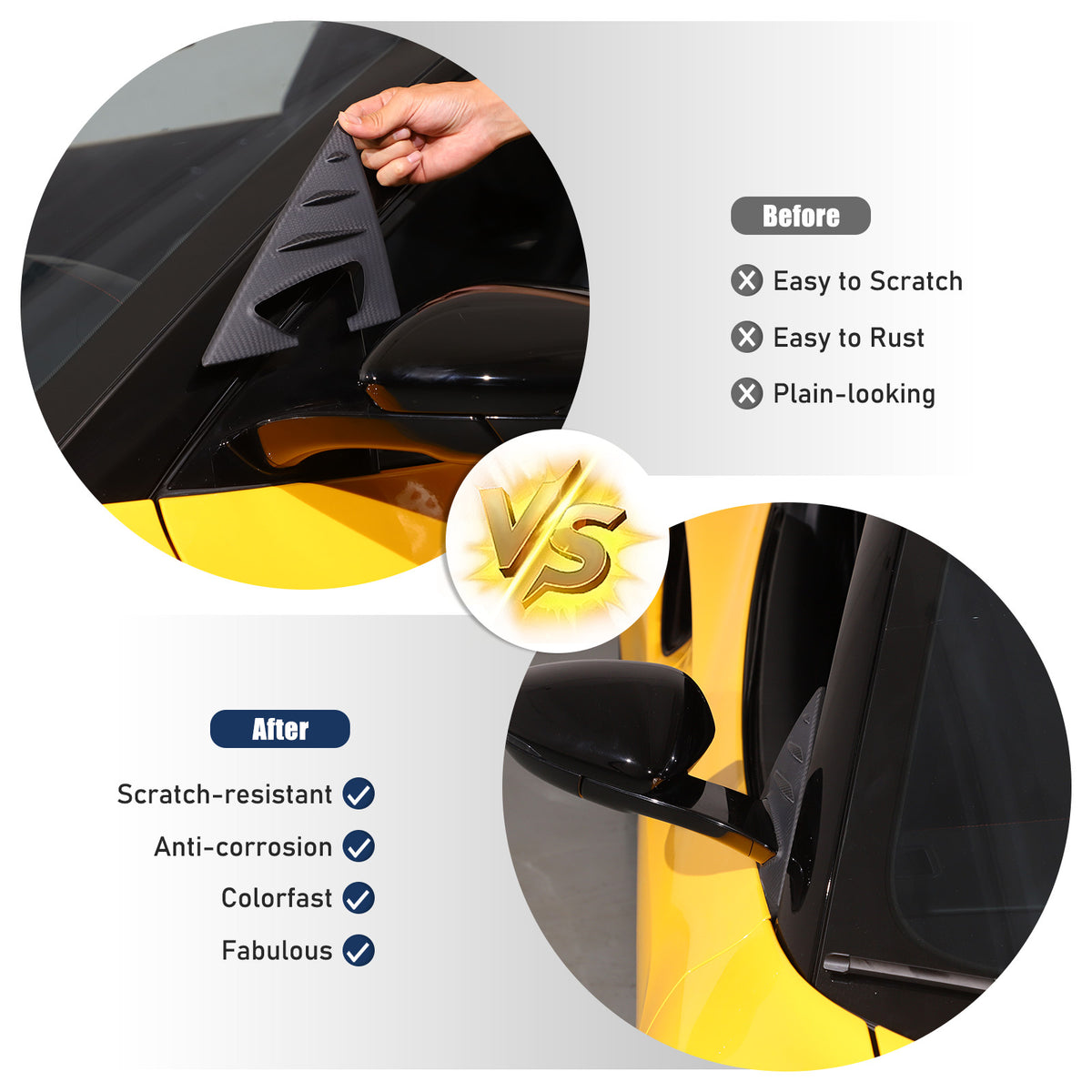 Matte Real Carbon fiber Window A Pillar Triangle Cover Trim for Lotus EMIRA 21+ 9