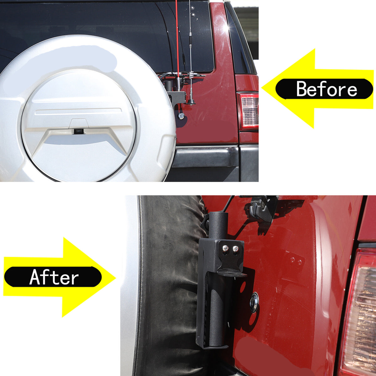 US Flag Tailgate flagpole Antenna Bracket Holder Mount For Toyota FJ Cruiser 07+ 3