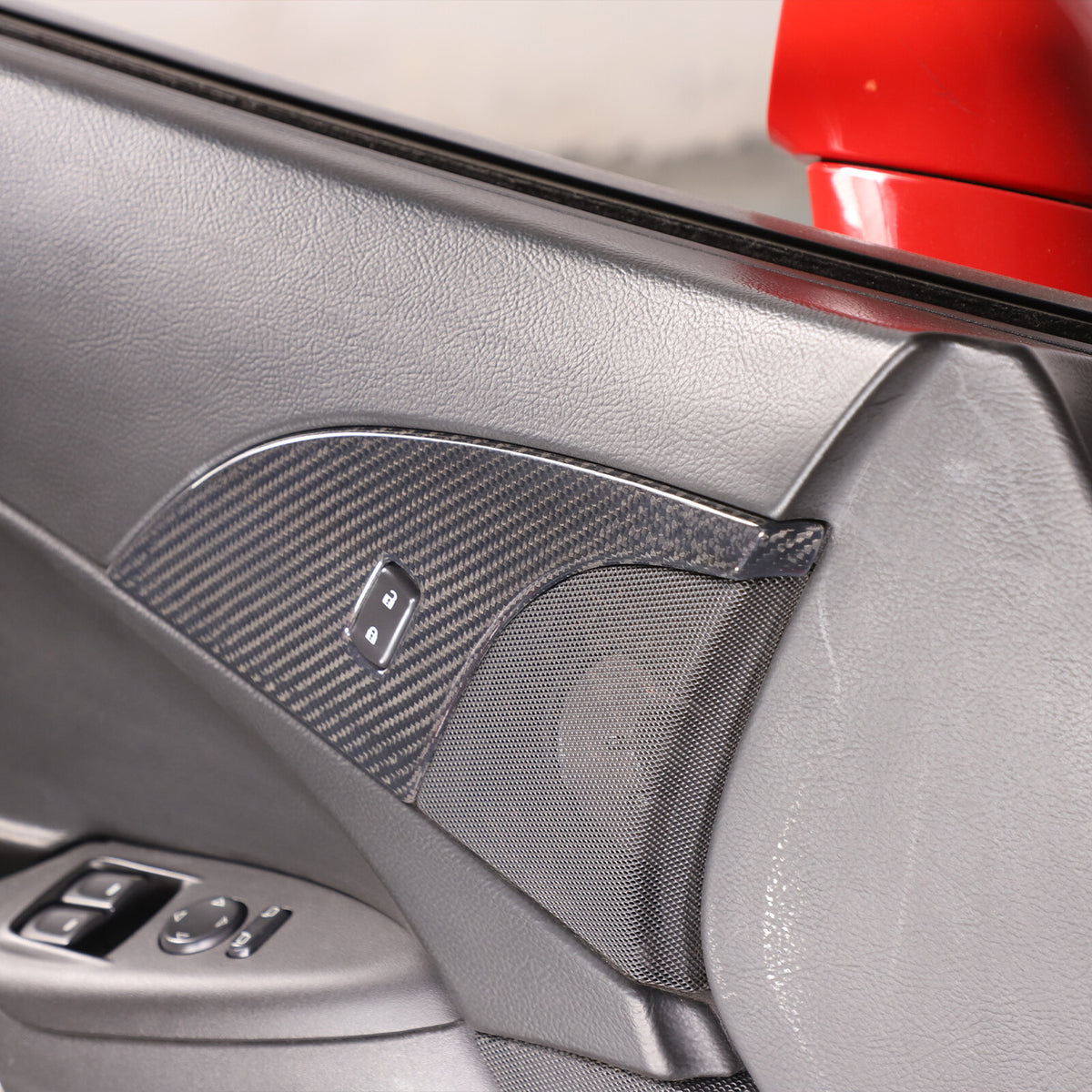 Real Carbon Fiber Children Lock Button Frame Trim Cover For Corvette C6 2005-13 16