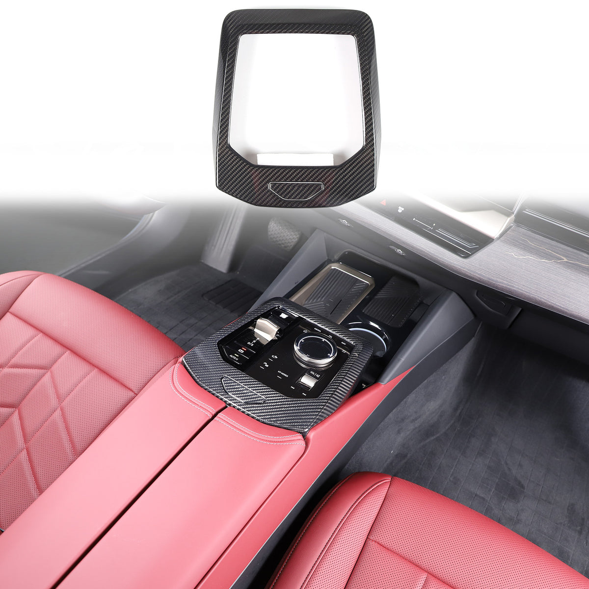 Real Carbon Fiber Center Gear Shift Panel Trim For BMW 5 Series G60 i5 2024+ 4