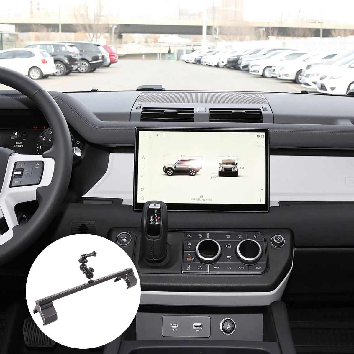 Dashboard Phone Mount W Action Cam Bracket For Land Rover Defender L663 2020-23 1