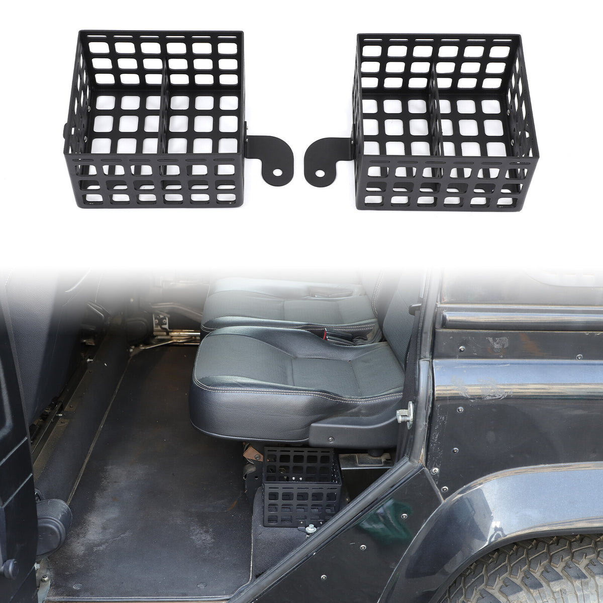 Alloy Second Row Seat Side Storage Basket Tray For LR Defender L316 2004-2018 3