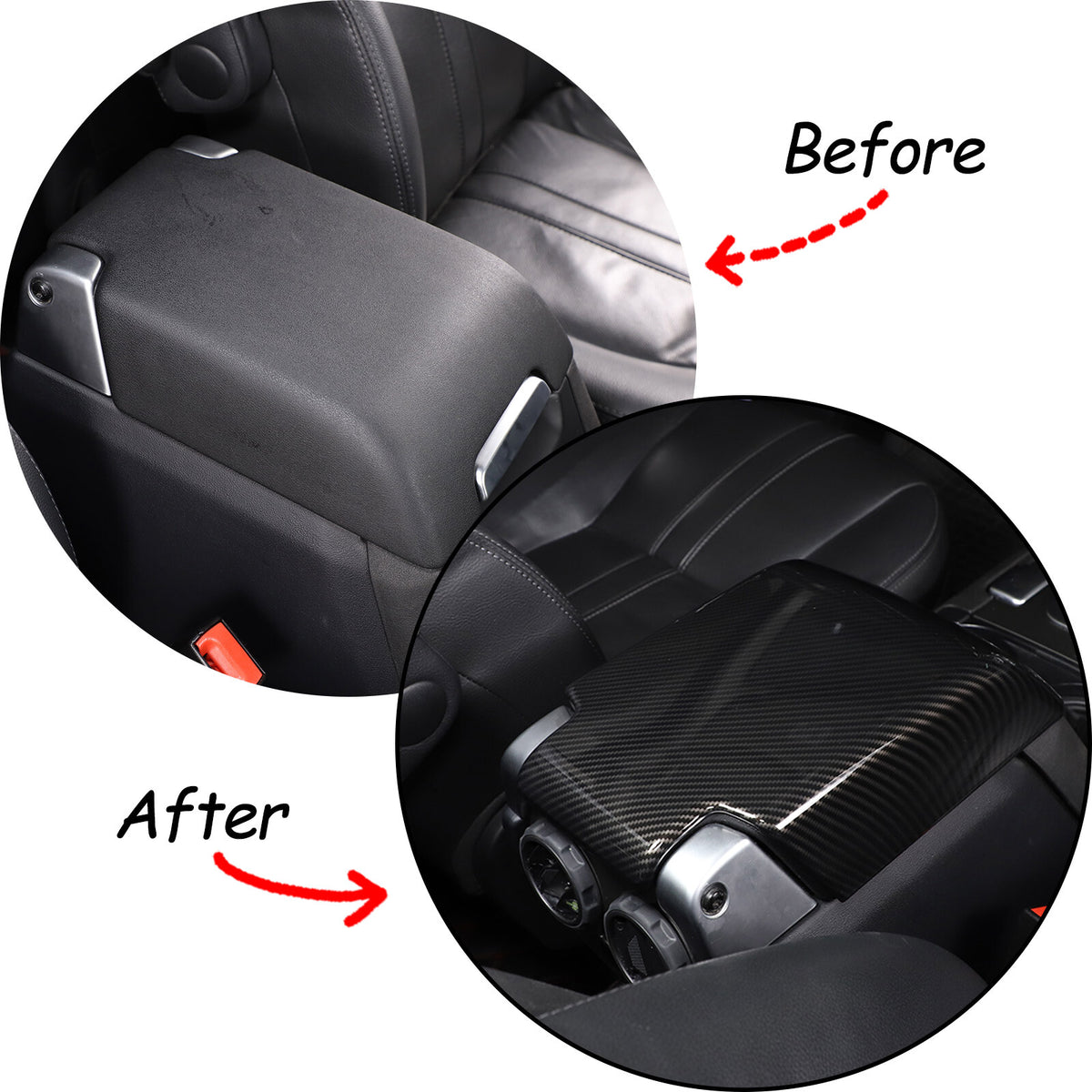 ABS Carbon Fiber Center Console Armrest Box Cover For LR Discovery 3/4 04-16 4