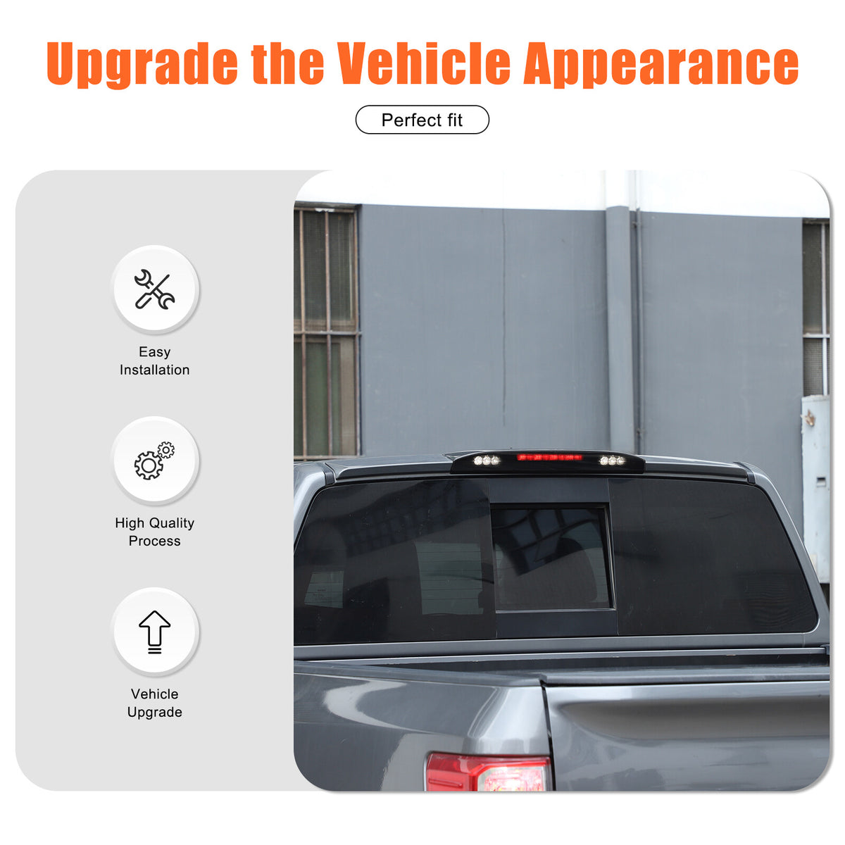 Smoked Black ABS High Mount Brake Light Trim Cover For Nissan Titan 2016+ US 20