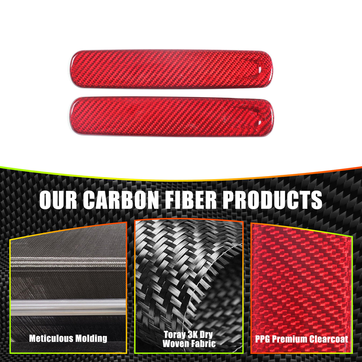 Red Real Carbon fiber Outside Door Handle Cover For Lotus EMIRA 2021-2025 19
