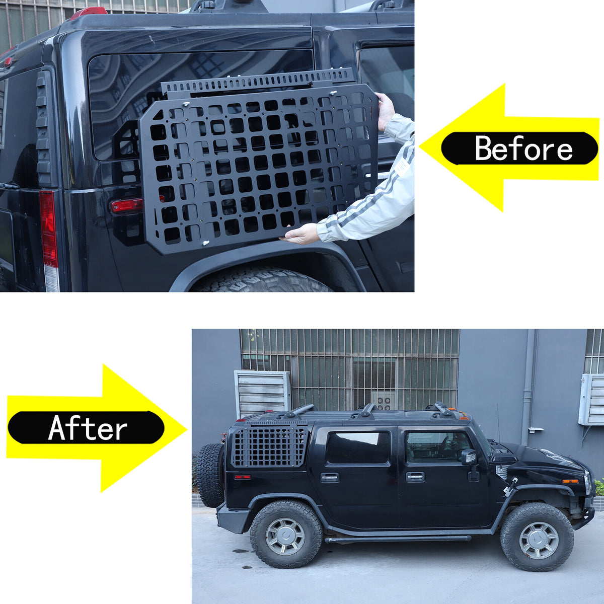 Modular Storage Panel Trunk Right Side Window Molle Shelf For Hummer H2 03-09 US 17