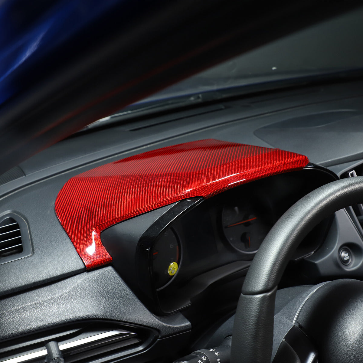 Red Real Carbon Fiber Dashboard Instrument Upper Trim For Subaru WRX VB 2022+ 1