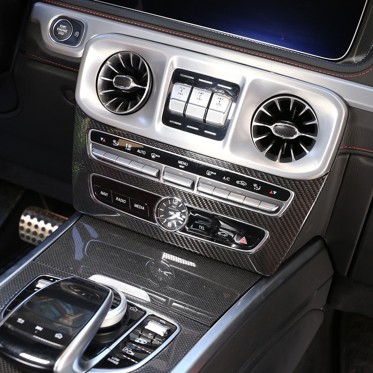 Carbon Fiber Center Console Mode Frame Trim Cover For Benz G Class W463 2019-20 4