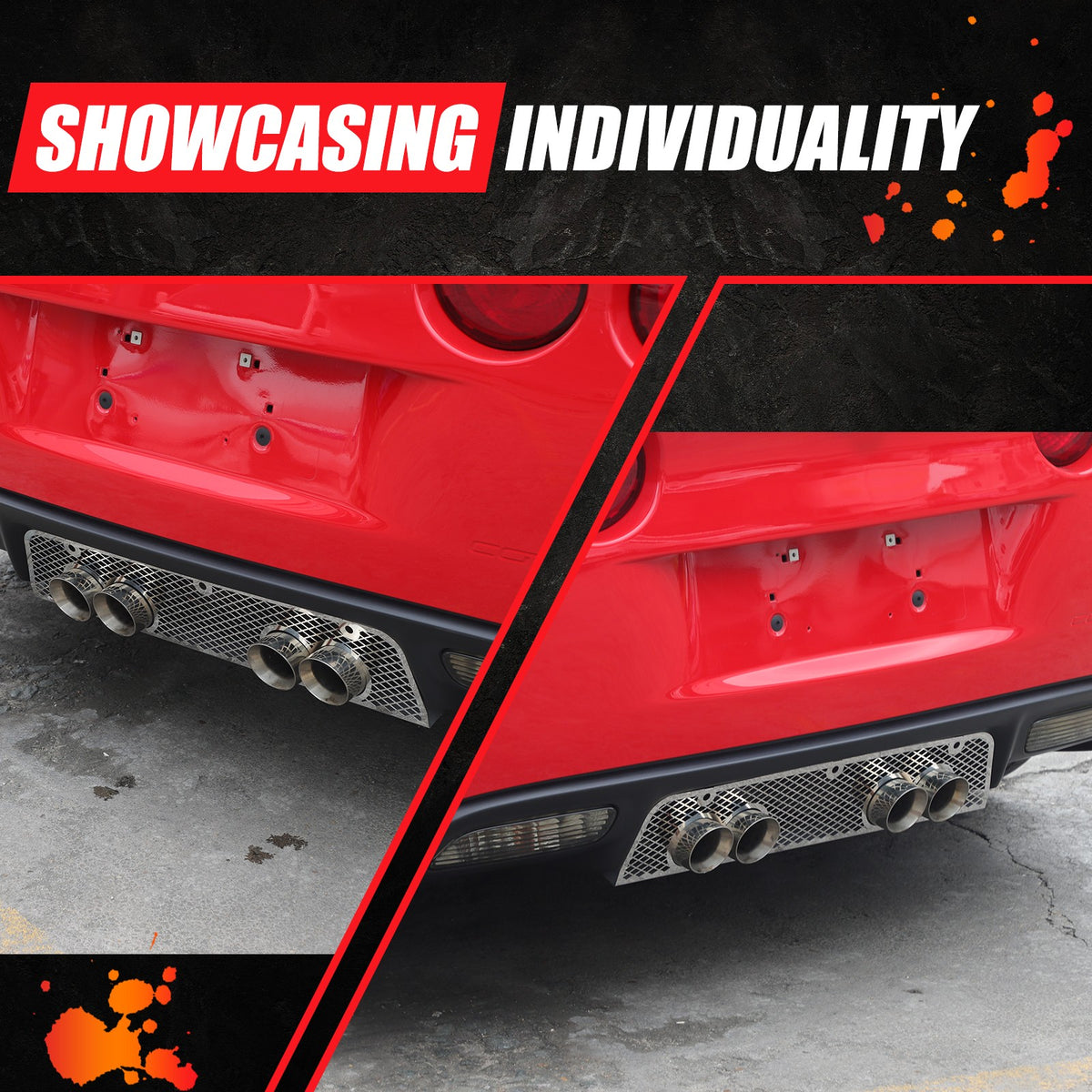 Honeycomb Stainless Steel Exhaust Heat Shield Guard Trim For Corvette C6 2005-13 18