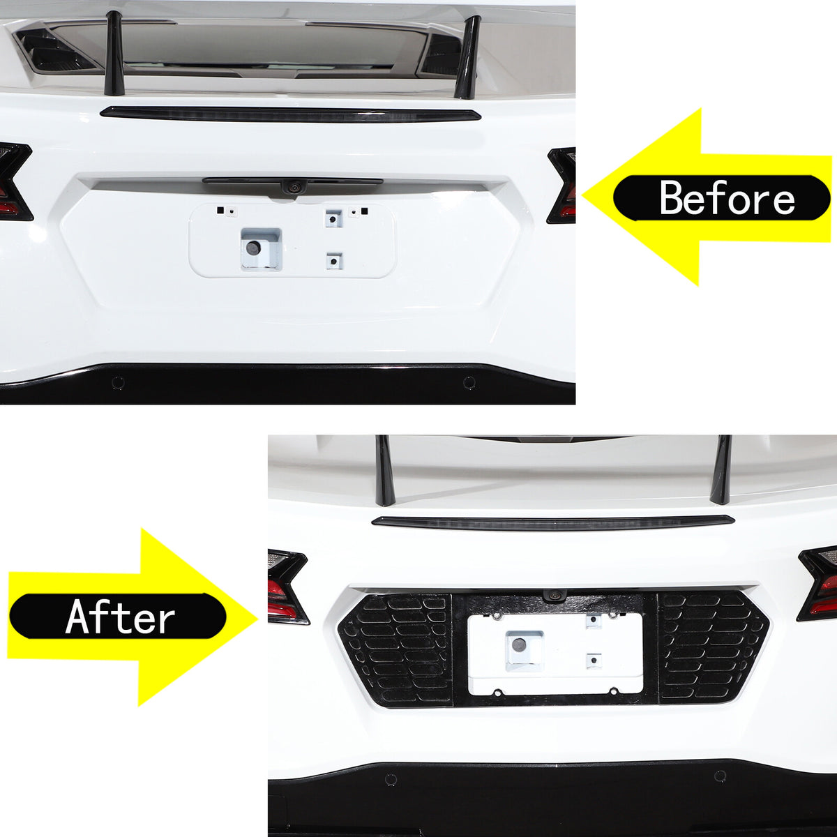For 2020-25 Corvette C8 Rear license plate Black Auminum Alloy filler Frame US 6