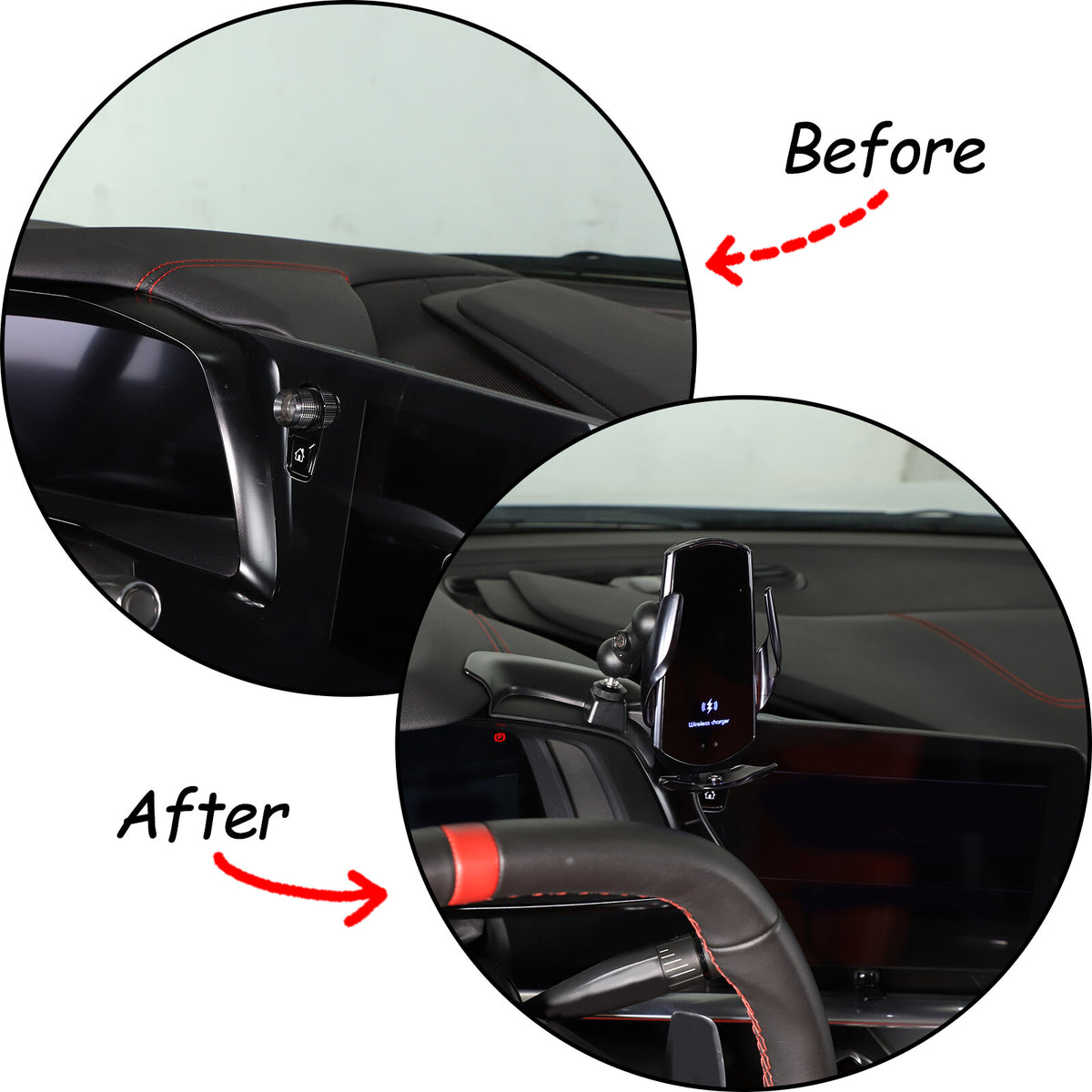 Wireless Charger Navigation Car Phone Holder Stand for C8 Corvette Z06 Z51 20-25 4