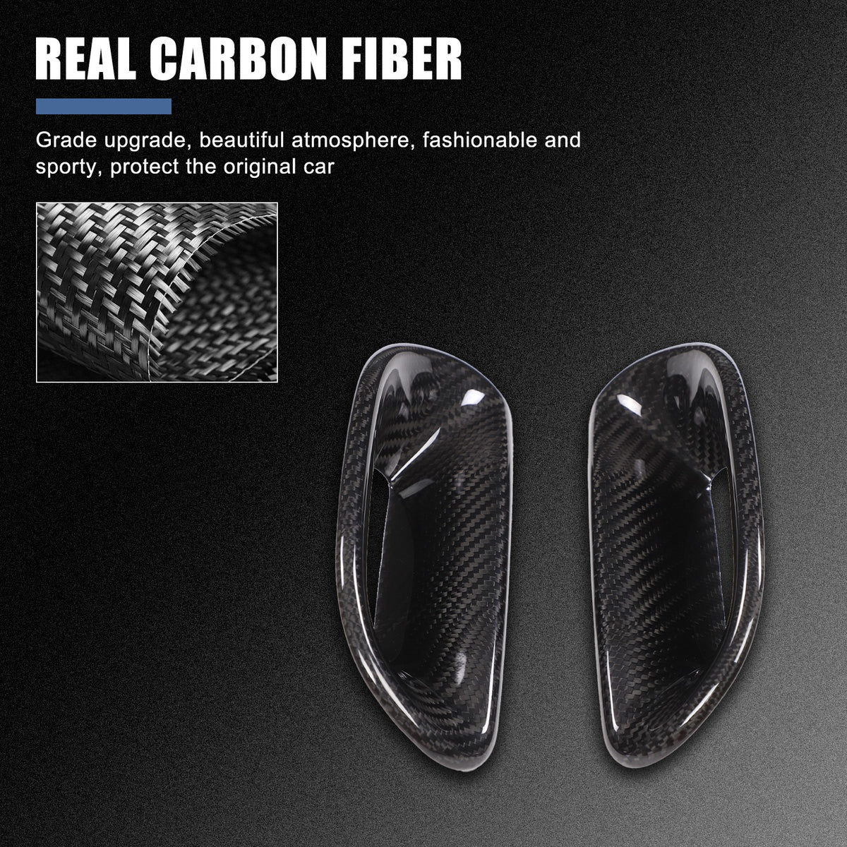 Real Carbon Fiber Rear Seat Back Cover For Fiat 500 Abarth 595 2016-2024 7