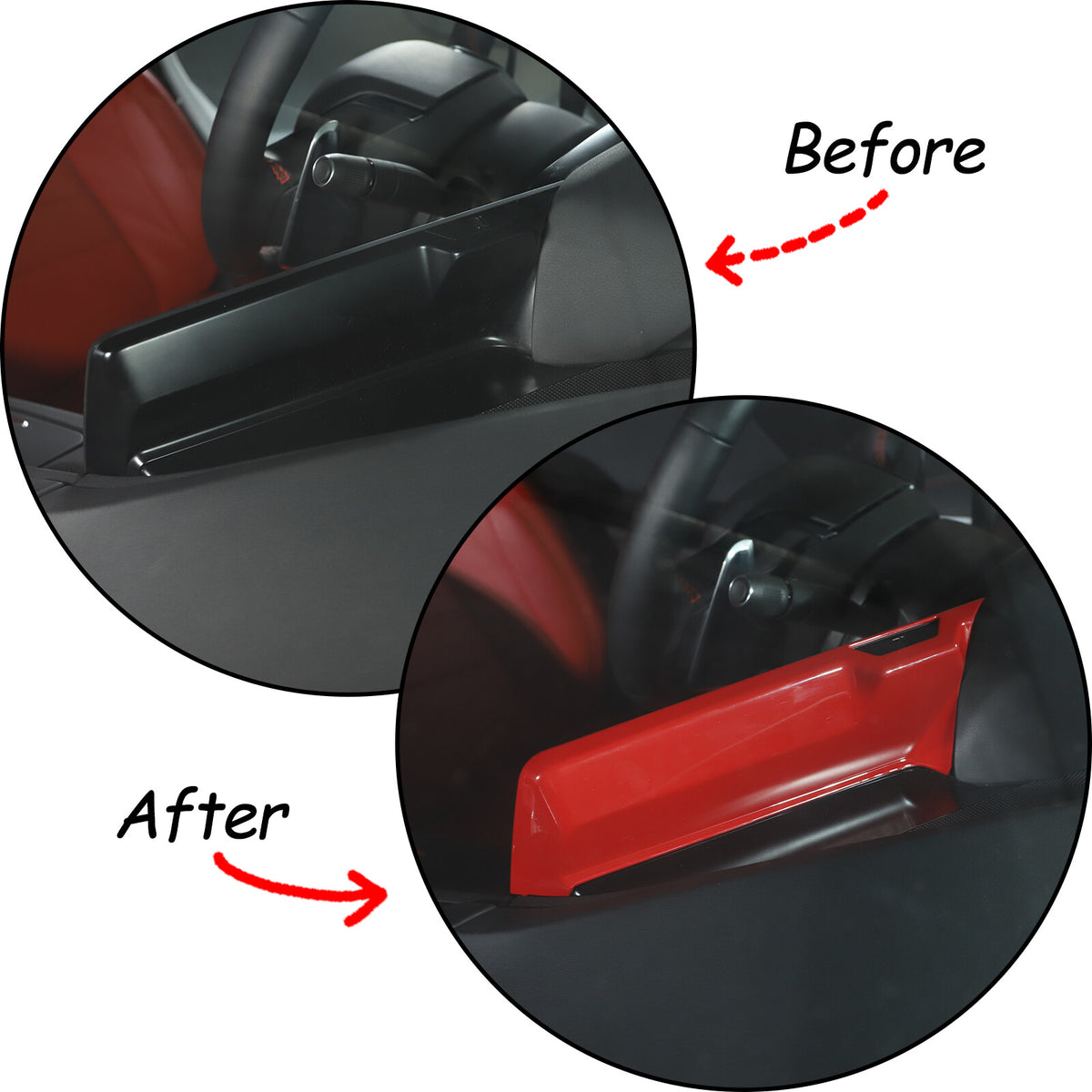 Interior ABS Red Console GPS Navigation Cover Trim For Corvette C8 Stingray 14