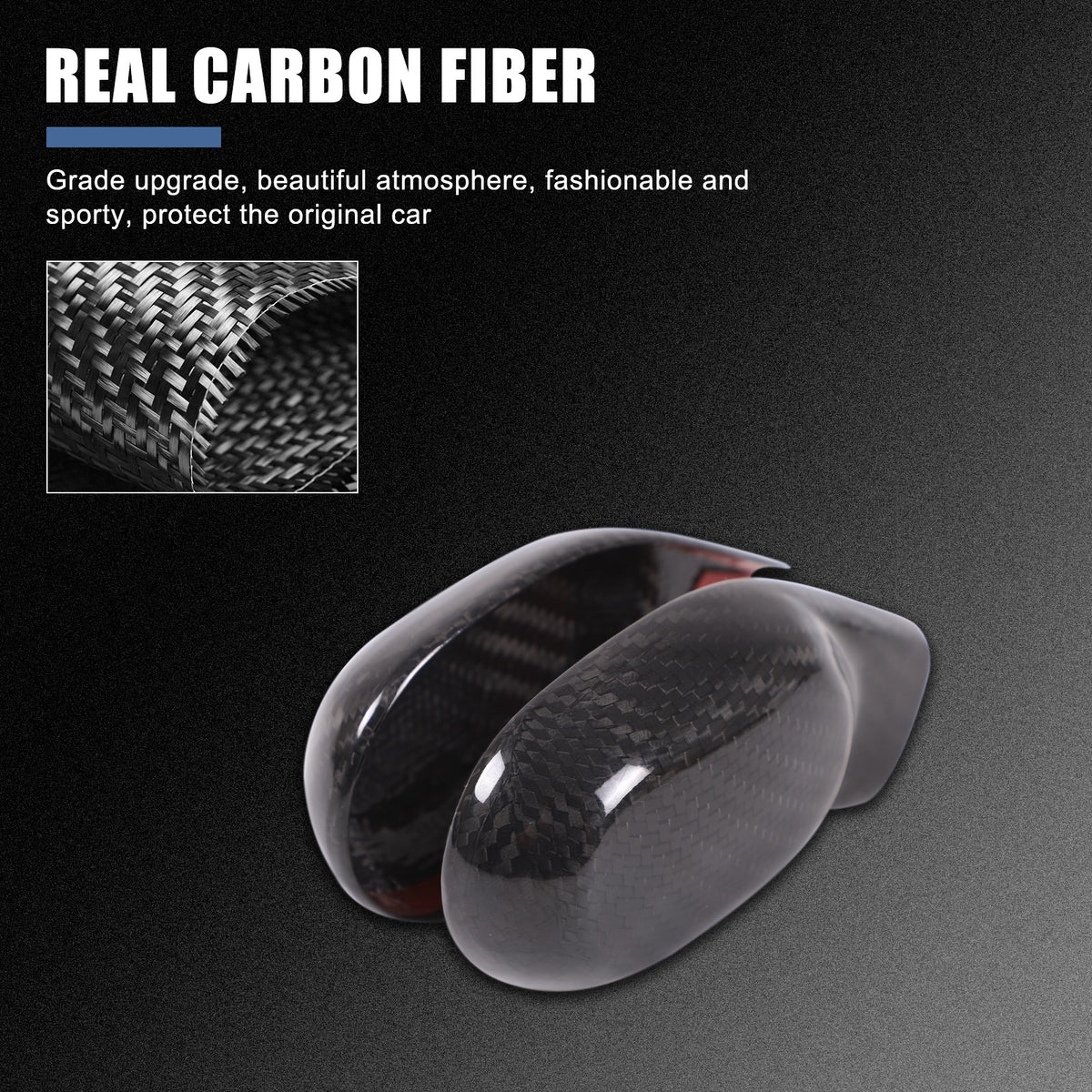 Real Carbon Fiber Gear Shift Knob Trim Cover For LR Discovery 3 4 L319 2004-2012 3