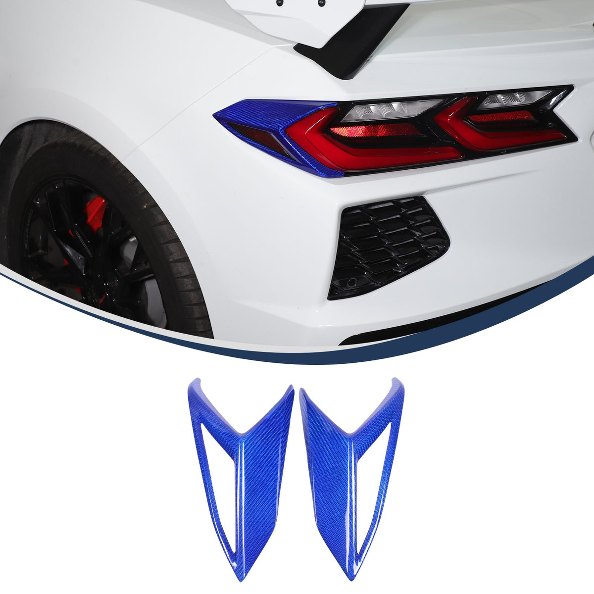 Blue Real Carbon Fiber Full Interior Set Decor Trim Kit for Corvette C8 20-25 - Variants 31-33 24