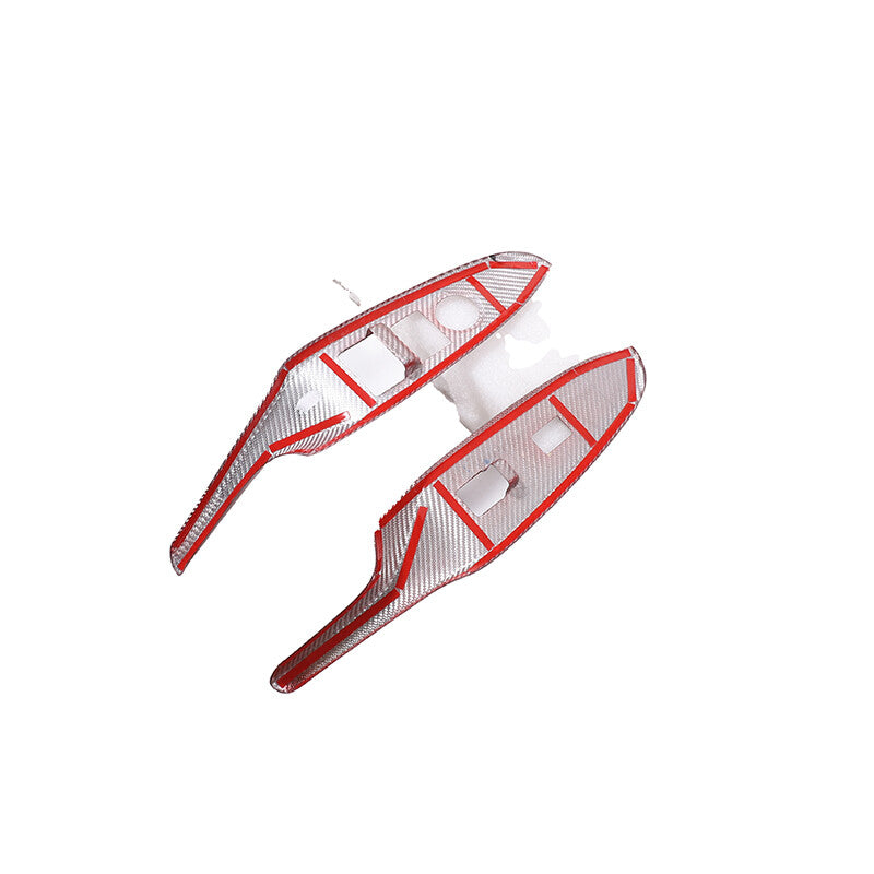 Red Real Carbon Fiber Window Lift Switch Button Trim For Mazda MX-5 Miata 16-23 16