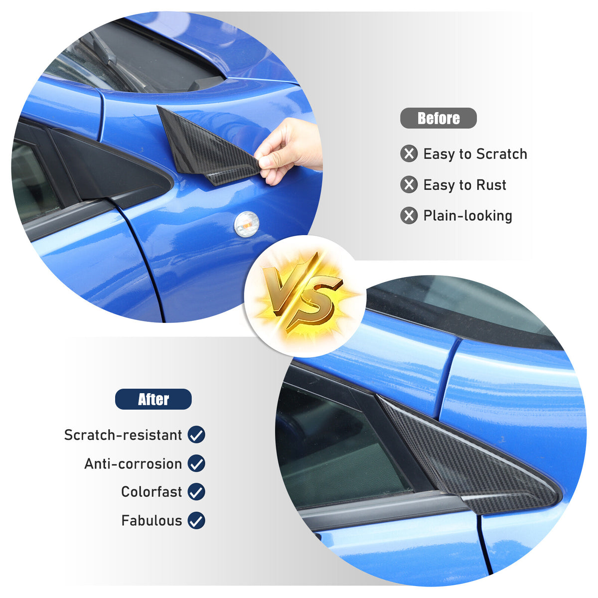 Real Carbon Fiber A Pillar Corner Triangle Trim For Subaru WRX STI VB 2022+ 6