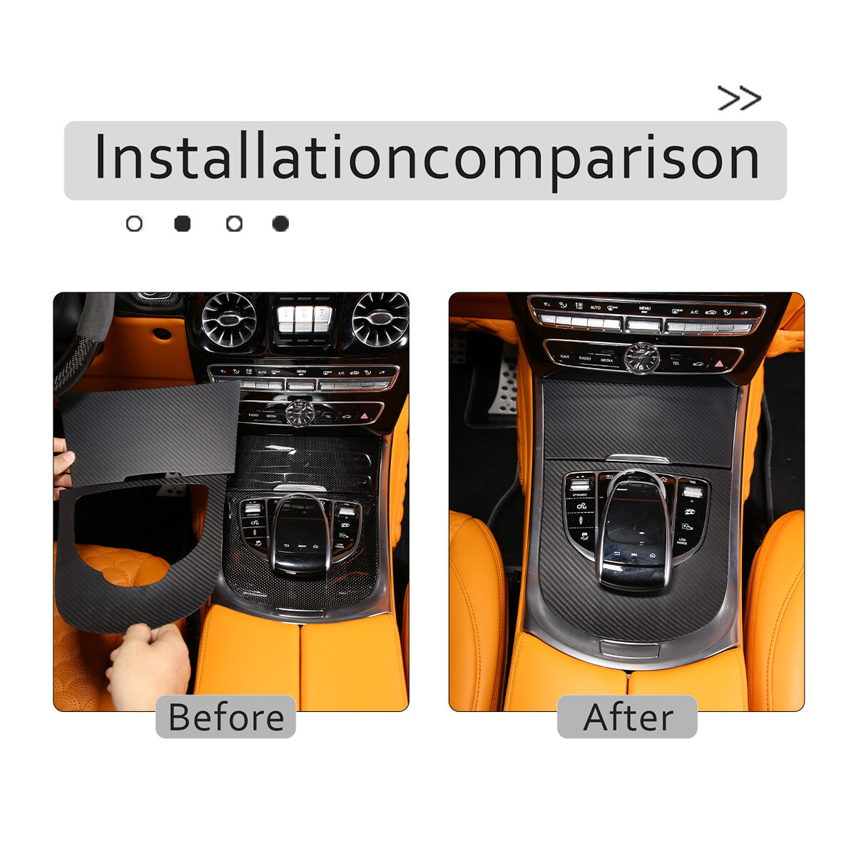 Carbon Fiber Central Gear Shift Panel trim For Mercedes Benz G Class 19-20 9