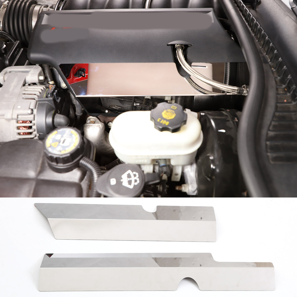 Gloss Stainless Engine LOWER FUEL RAIL COVER parts Fit for corvette C6 2005-2013 7