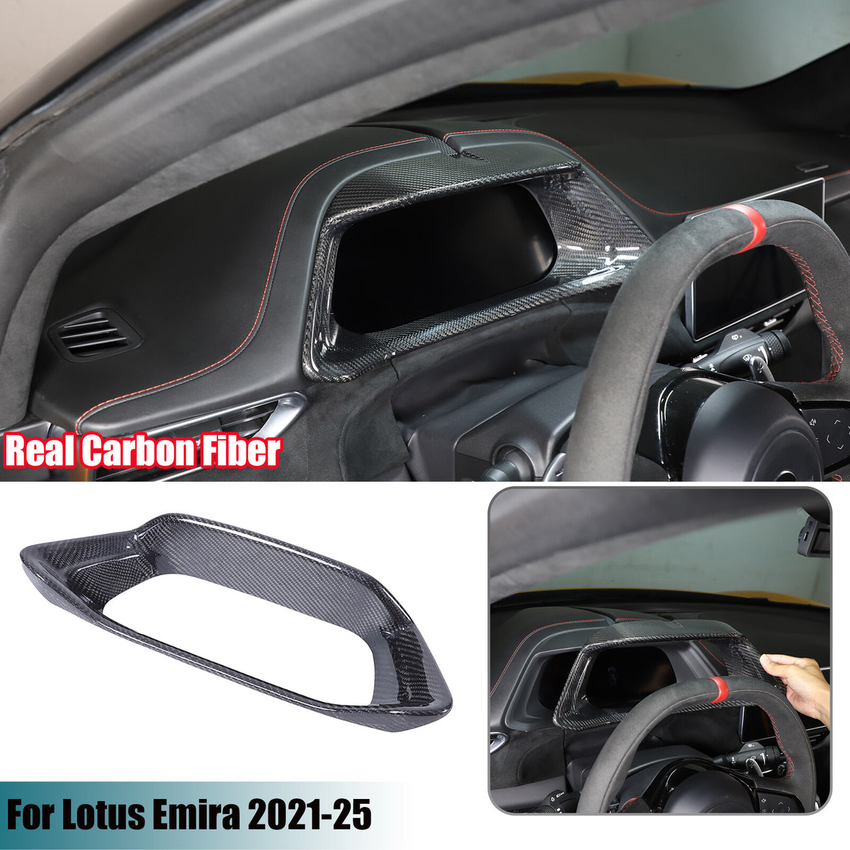 Real Carbon Fiber Full Interior Set Decor Cover Trim Kit For Lotus Emira 2021+ 14