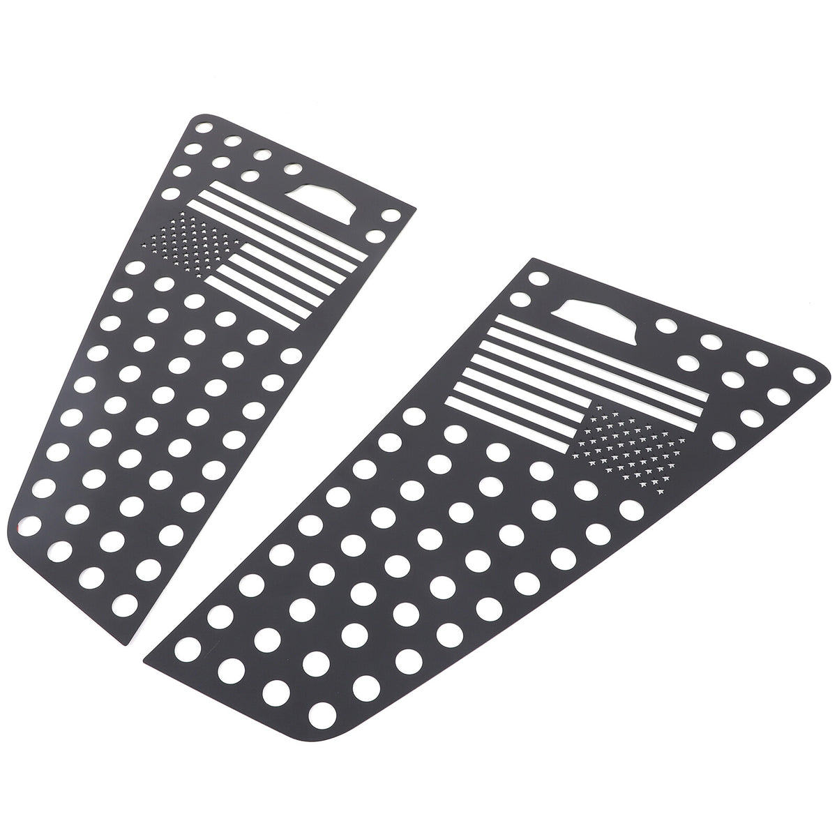 Black US Flag Alloy Window Center Pillar Trim For Cadillac Escalade 2021-2025 1