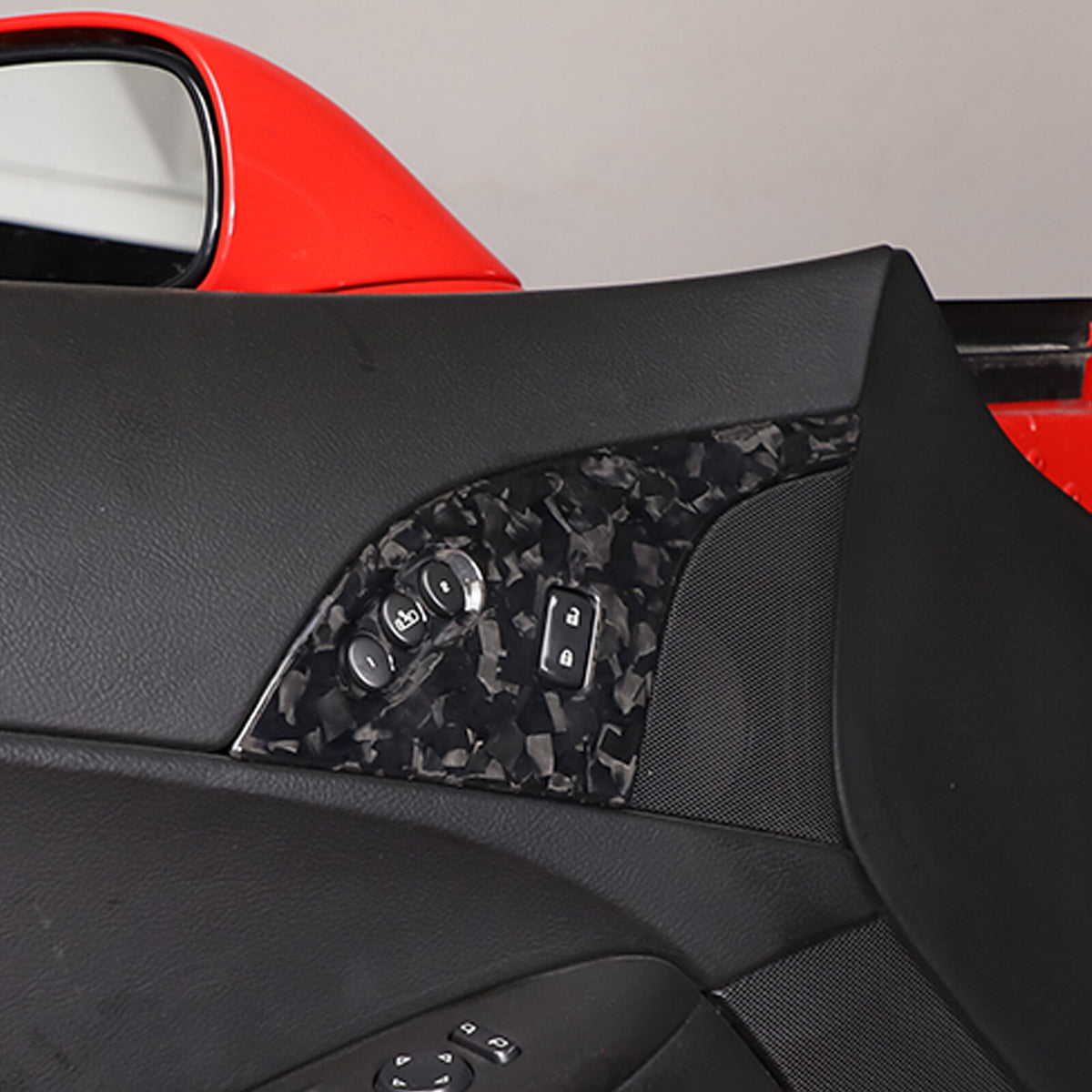 Forged Real Carbon Fiber Interior Door Lock Panel Trim For Corvette C6 2005-2013 8