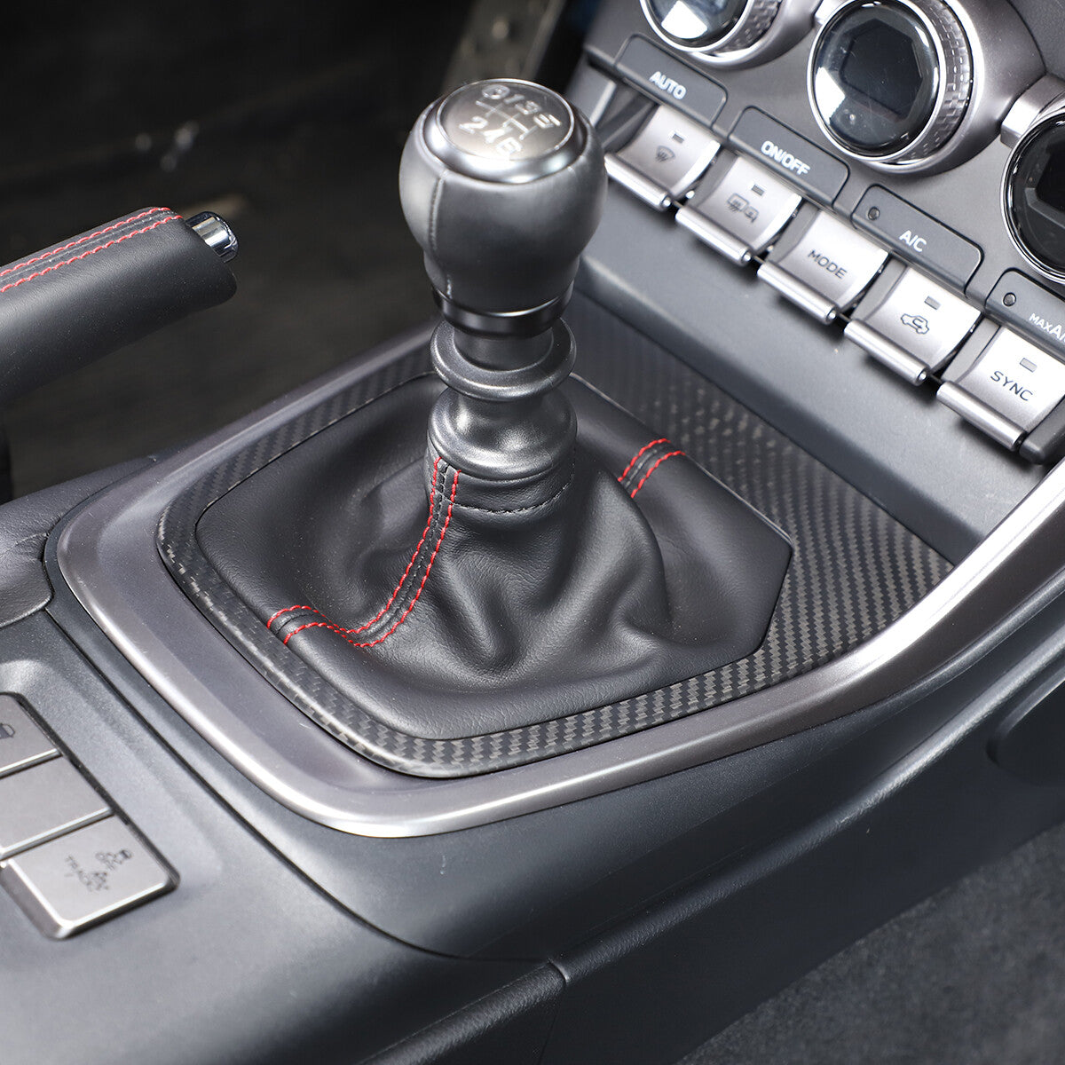 Matte Black Carbon Fiber Gear Shift Panel Cover For Toyota 86/ Subaru BRZ 2022+ 7