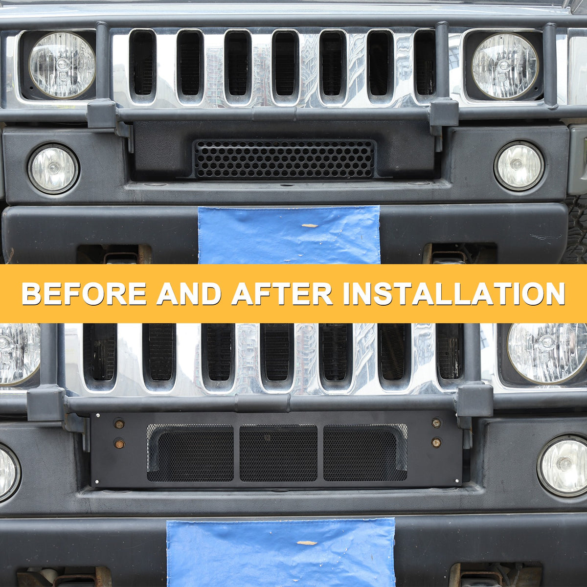 Replacement Carbon Steel Front Lower Grille Bug Screen For Hummer H2 2003-09 US 20
