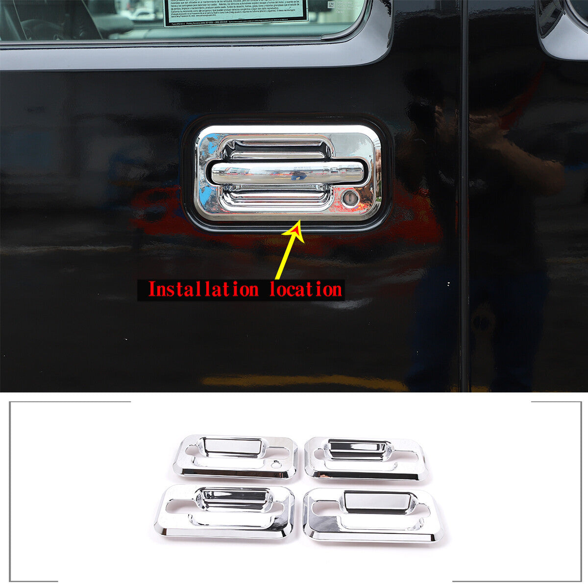 Silver Chrome Exterior Door Handle Mirror Hood Vent Trim Kit For Hummer H2 03-09 37