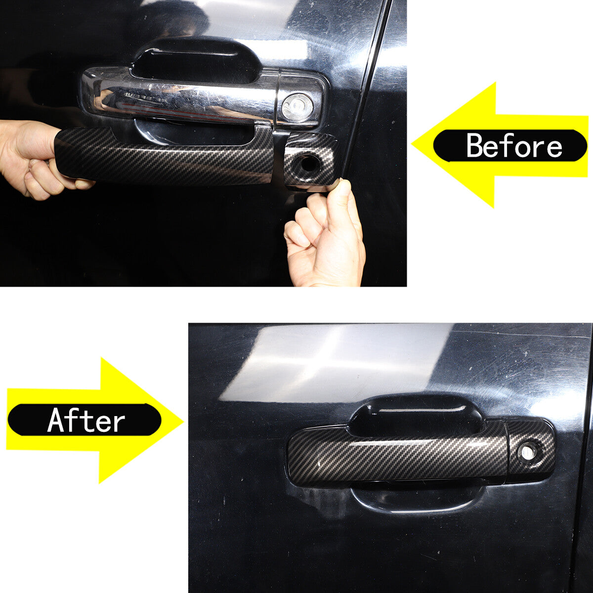 Carbon ABS Door Handle Rearview Side Mirror Cover Trim For Toyota Tundra 2007-21 3