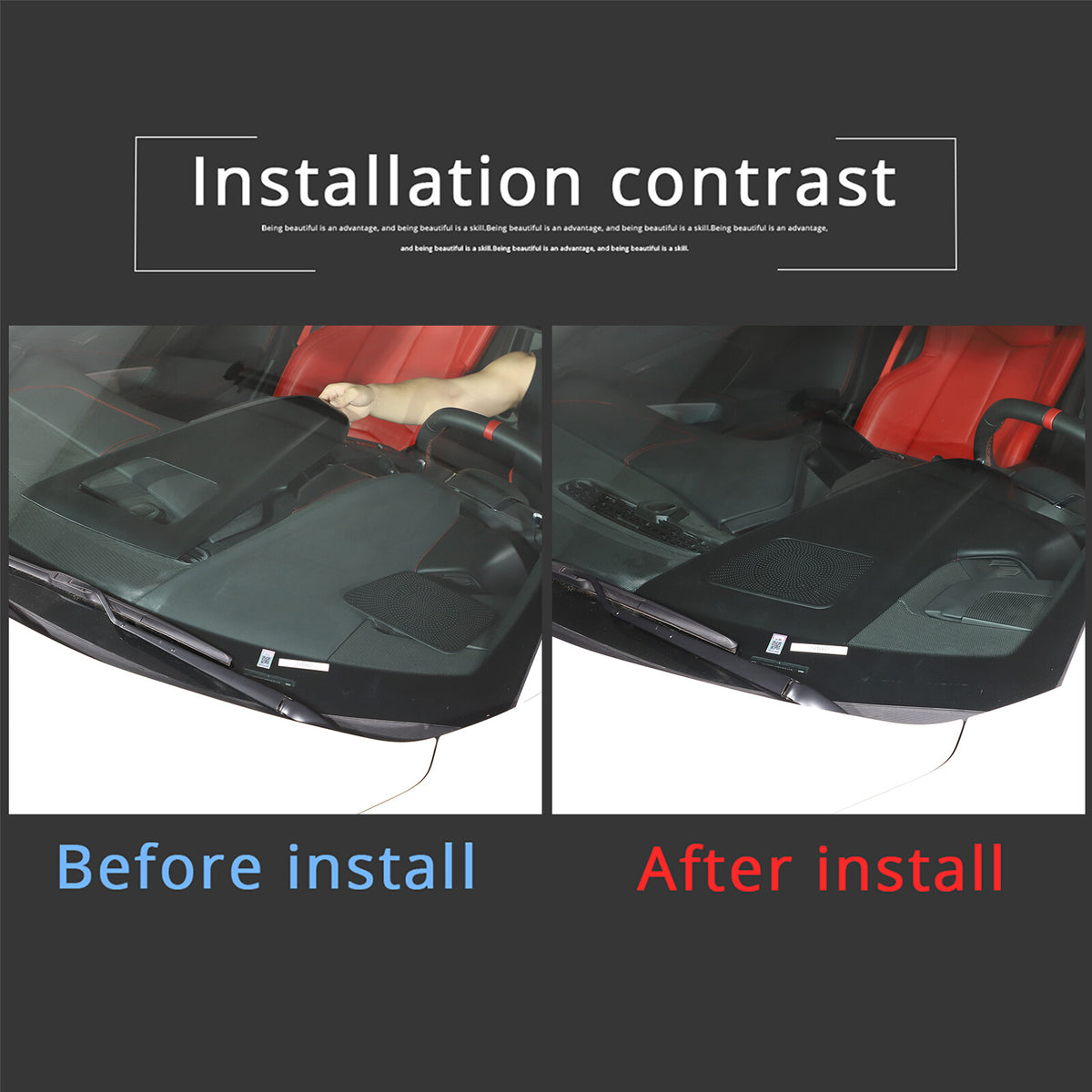 Matte Black For Corvette C8 Z51 20-25 Dashboard Instrument Upper Panel Cover 14