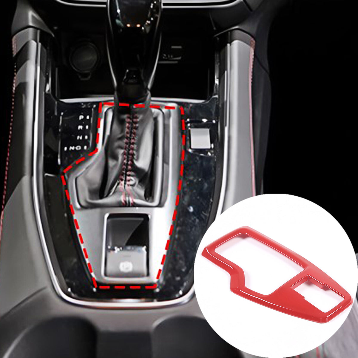 ABS Red Center Console Gear Shifter Panel Cover for Subaru WRX VB AT 2022-24 2