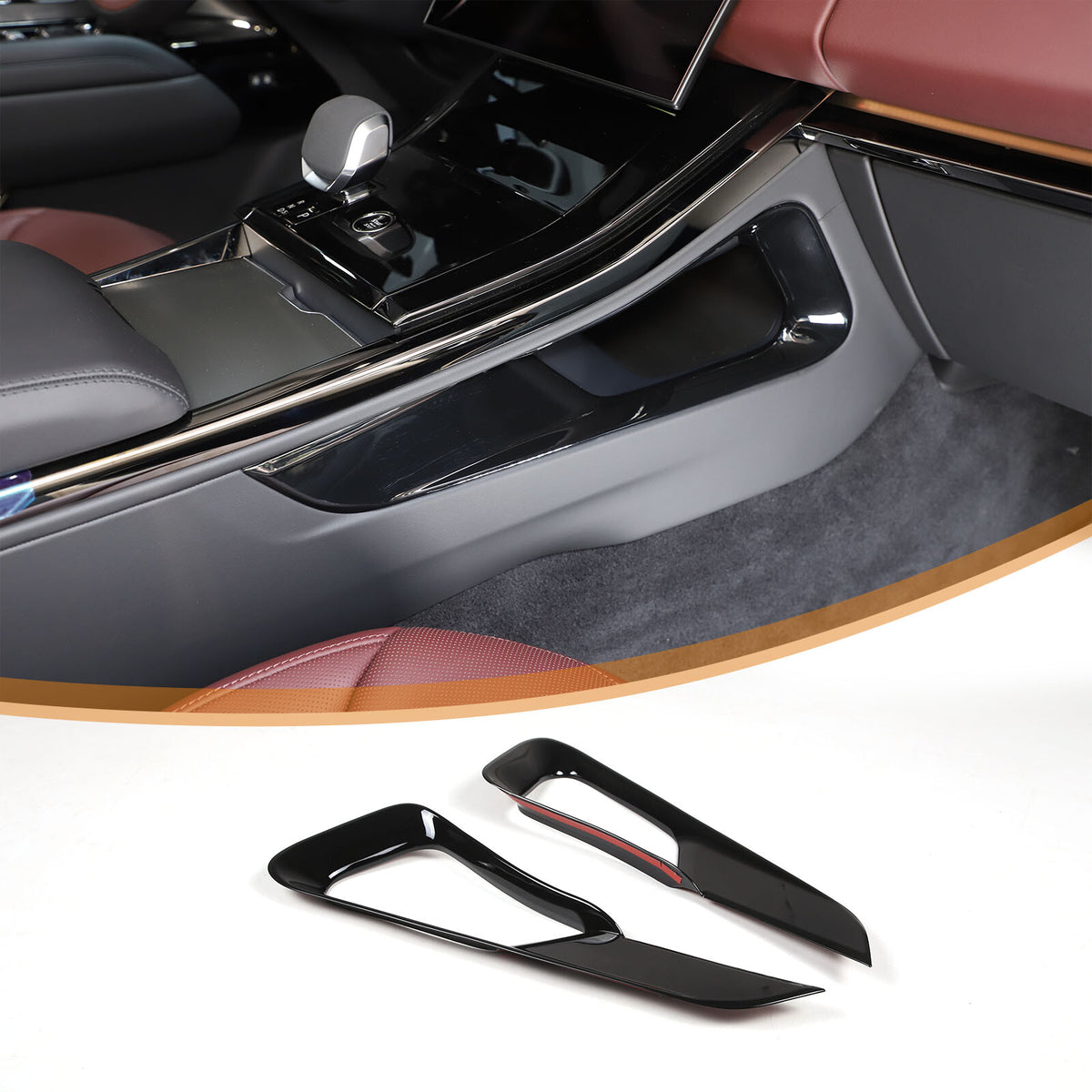 Glossy Black Center Console Gear Shift Strip Trim For Range Rover Sport 2023-24 18