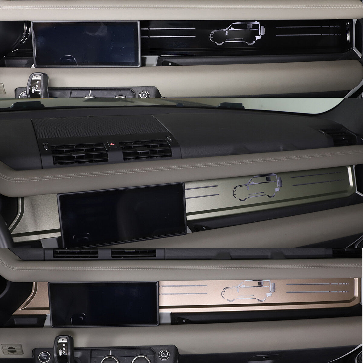 ABS Car Dashboard Trim Strip Kits For Land Rover Defender 90 110 2020-23 3