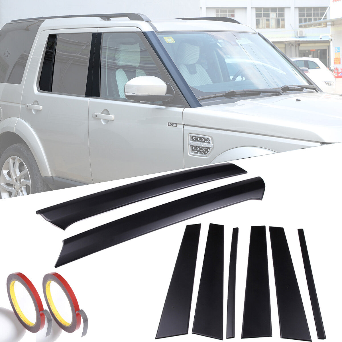 Matte Black A B Pillar Post Trim Set for Land Rover Discovery LR3 LR4 2010-16 1