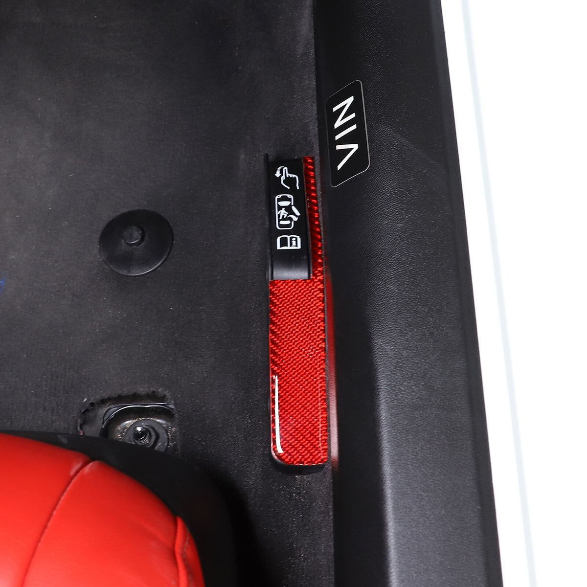 Red Soft Carbon Fiber Interior Decor Trim Kit Cover Set For Corvette C8 20-25 72
