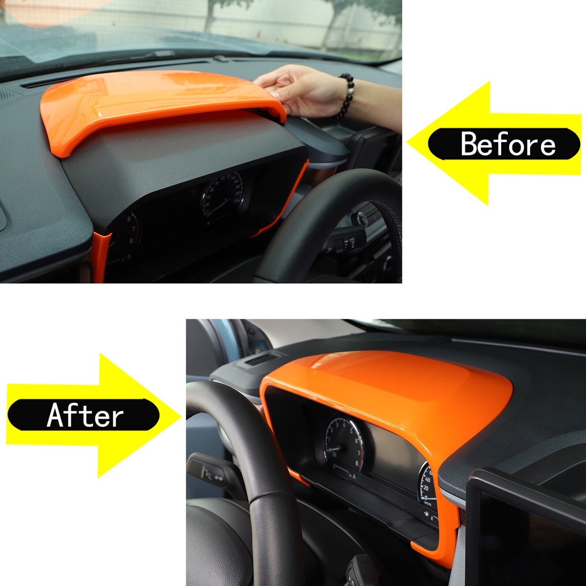 For Ford Maverick 2022-2023 Orange Dashboard Instrument Panel Frame Cover Trim 12