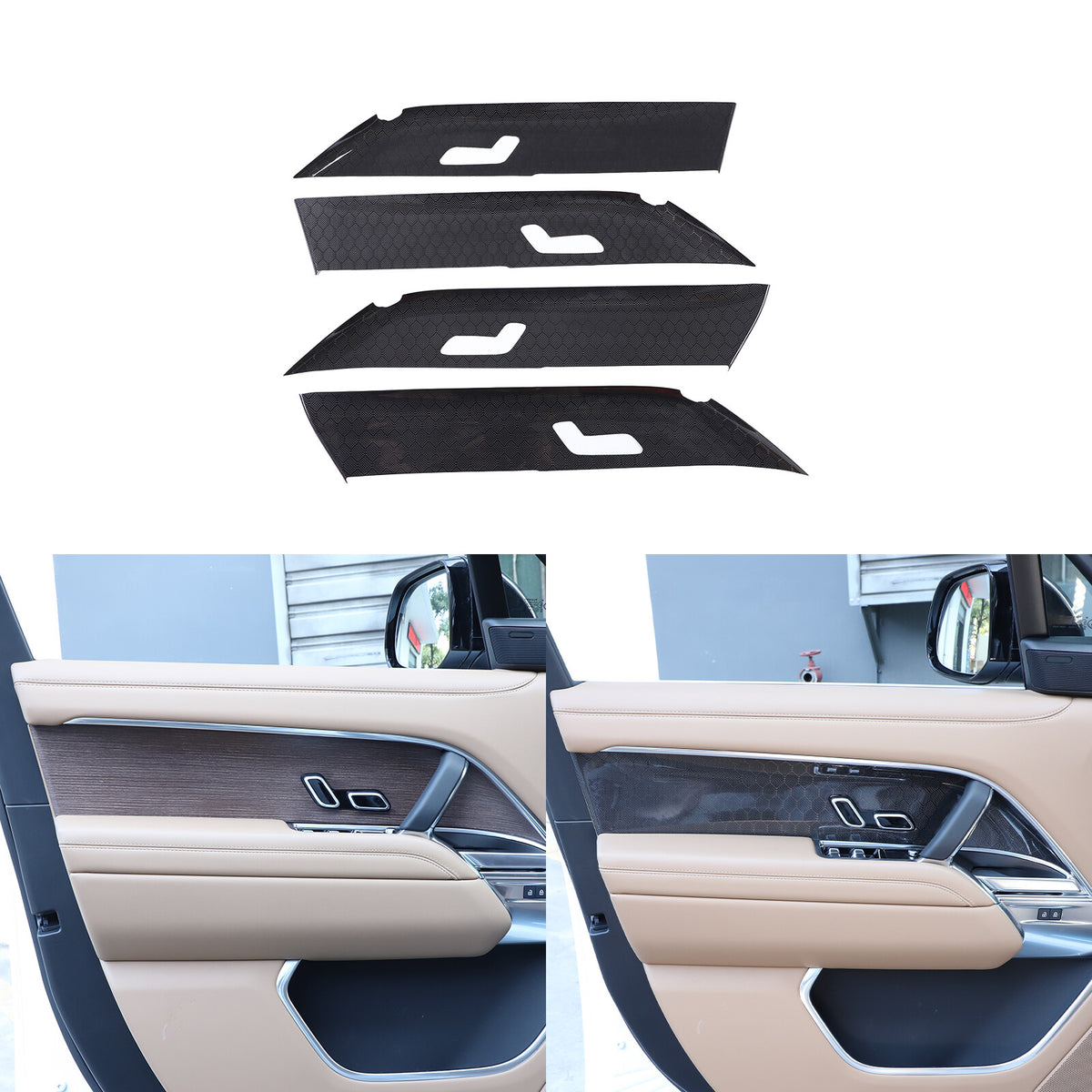 Honeycomb Carbon Fiber Interior Door Panel Trim For LR Range Rover Vogue L460 23