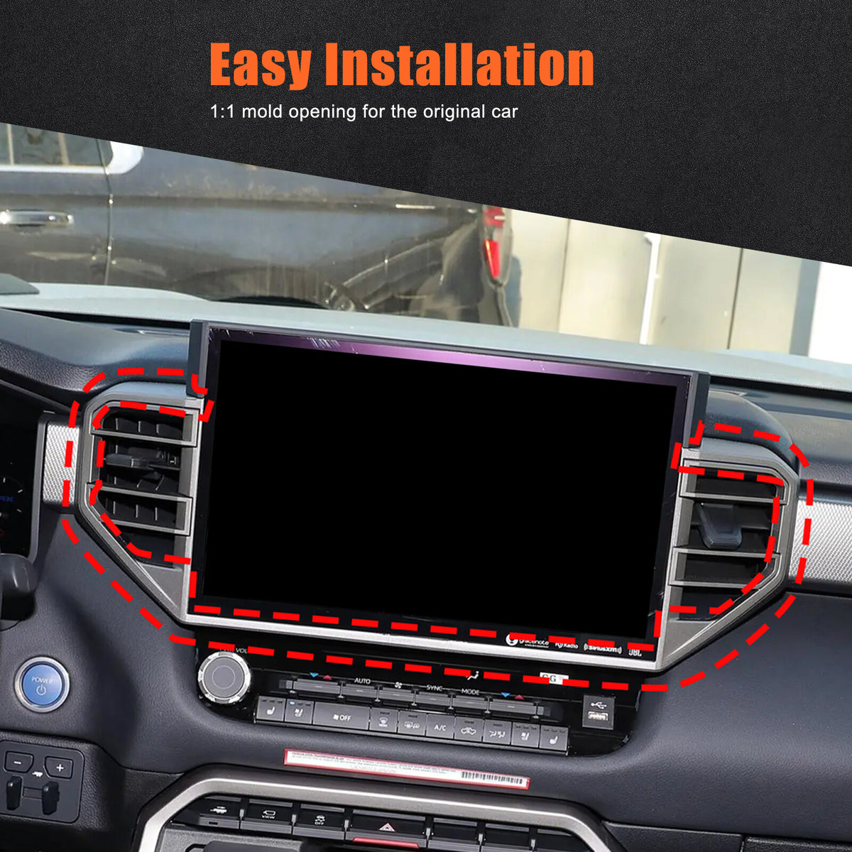 ABS Carbon Fiber Center Air Vent Panel Cover Trim For Toyota Tundra/Sequoia 23+ 2