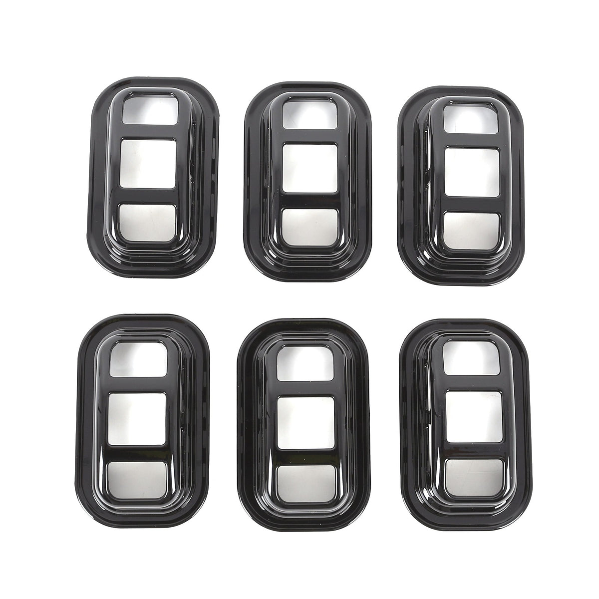 Piano Black Front & Rear Roof Light Guard Cover Trim Set For Hummer H2 03-09 US 19